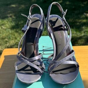 Cathy Jean Glittery Silver Heels